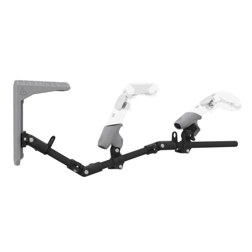 Right view of MagTube vr gunstock for HTC Vive with Carbon Armature with Grey MK2 Buttstock and Grey PLA cups