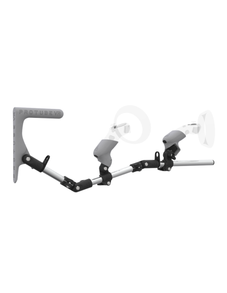 Right view of MagTube vr gunstock for Samsung Odyssey with Chrome Armature with Grey MK1 Buttstock and Grey PLA cups