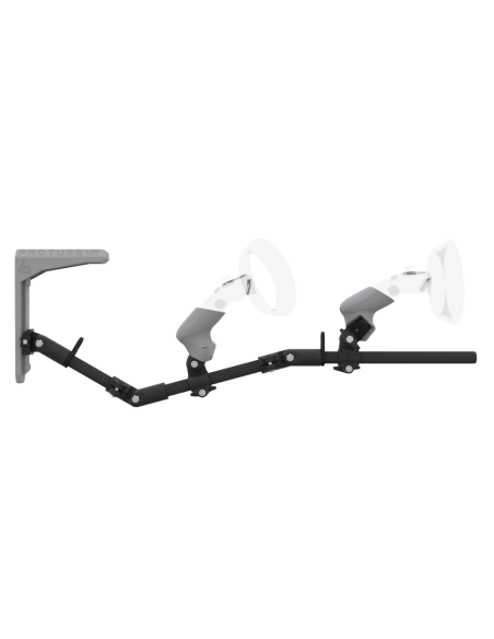 Side view of MagTube vr gunstock for Samsung Odyssey with Carbon Armature with Grey MK2 Buttstock and Grey PLA cups