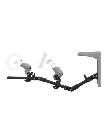 Left view of MagTube vr gunstock for Samsung Odyssey with Carbon Armature with Grey MK2 Buttstock and Grey PLA cups