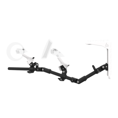 Left view of MagTube vr gunstock for Samsung Odyssey with Carbon Armature with White MK2 Buttstock and White PLA cups
