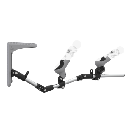 Right view of MagTube vr gunstock for PSVR 1 with Chrome Armature with Grey MK2 Buttstock and Grey PLA cups