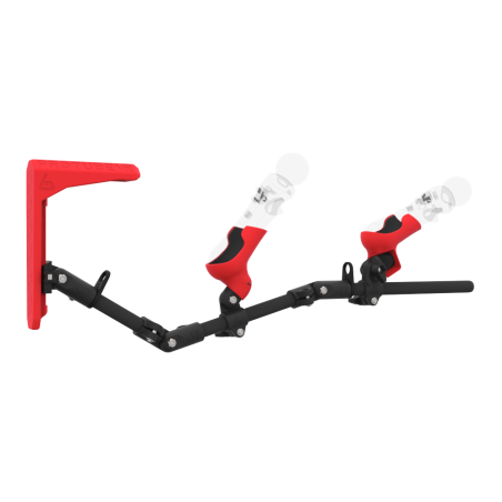 Right view of MagTube vr gunstock for PSVR 1 with Carbon Armature with Red MK2 Buttstock and Red PLA cups