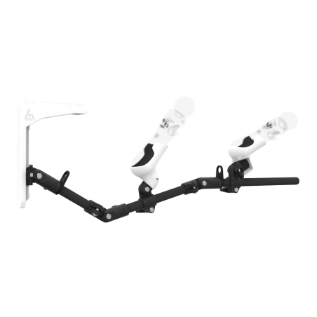 Right view of MagTube vr gunstock for PSVR 1 with Carbon Armature with White MK2 Buttstock and White PLA cups