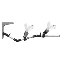 Side view of MagTube vr gunstock for PSVR 2 with Chrome Armature with Grey MK2 Buttstock and Grey PLA cups