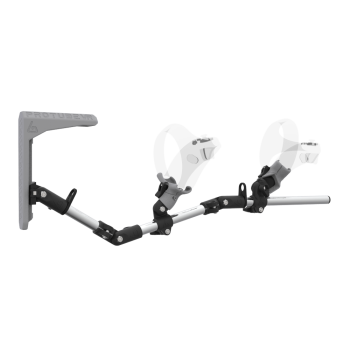 Right view of MagTube vr gunstock for PSVR 2 with Chrome Armature with Grey MK2 Buttstock and Grey PLA cups