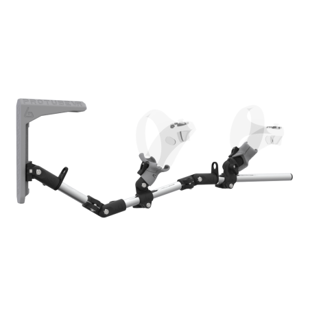Right view of MagTube vr gunstock for PSVR 2 with Chrome Armature with Grey MK2 Buttstock and Grey PLA cups