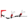 Side view of MagTube vr gunstock for PSVR 2 with Chrome Armature with Red MK2 Buttstock and Red PLA cups