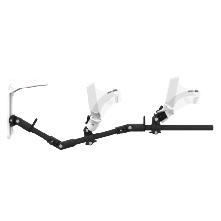 Side view of MagTube vr gunstock for PSVR 2 with Carbon Armature with White MK2 Buttstock and White PLA cups