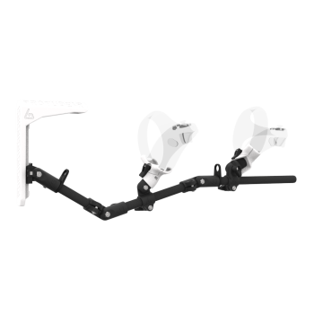 Right view of MagTube vr gunstock for PSVR 2 with Carbon Armature with White MK2 Buttstock and White PLA cups