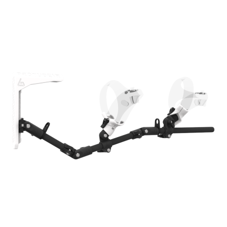 Right view of MagTube vr gunstock for PSVR 2 with Carbon Armature with White MK2 Buttstock and White PLA cups