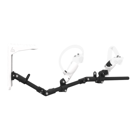 Right view of MagTube vr gunstock for Pico 4 with Carbon Armature with White MK2 Buttstock and White PLA cups