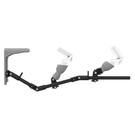 Side view of MagTube vr gunstock for Pico Neo 3 with Carbon Armature with Grey MK2 Buttstock and Grey PLA cups