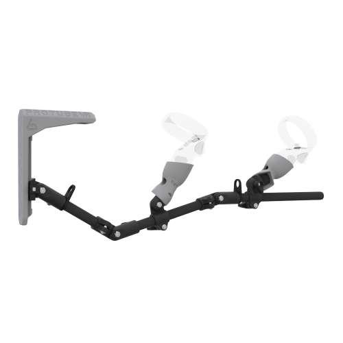 Right view of MagTube vr gunstock for Pico Neo 3 with Carbon Armature with Grey MK2 Buttstock and Grey PLA cups