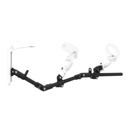 Right view of MagTube vr gunstock for Pico Neo 3 with Carbon Armature with White MK2 Buttstock and White PLA cups