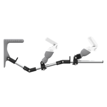 Side view of MagTube vr gunstock for Meta Quest 1 with Chrome Armature with Grey MK1 Buttstock and Grey PLA cups