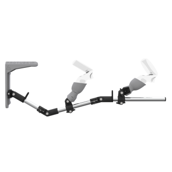 Side view of MagTube vr gunstock for Meta Quest 1 with Chrome Armature with Grey MK2 Buttstock and Grey PLA cups