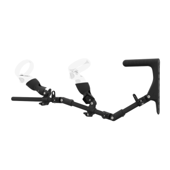 Left view of MagTube vr gunstock for Meta Quest 1 with Carbon Armature with Carbon MK1 Buttstock and Carbon cups