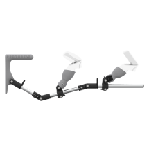 Side view of MagTube vr gunstock for Meta Quest 2 with Chrome Armature with Grey MK1 Buttstock and Grey PLA cups