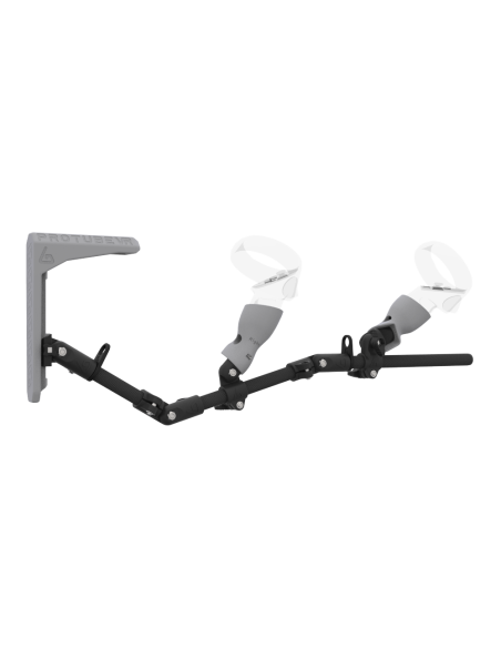 Right view of MagTube vr gunstock for Meta Quest 2 with Carbon Armature with Grey MK2 Buttstock and Grey PLA cups