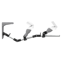 Side view of MagTube vr gunstock for Meta Quest 2 with Chrome Armature with Grey MK2 Buttstock and Grey PLA cups