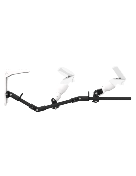 Side view of MagTube vr gunstock for Meta Quest 2 with Carbon Armature with White MK2 Buttstock and White PLA cups
