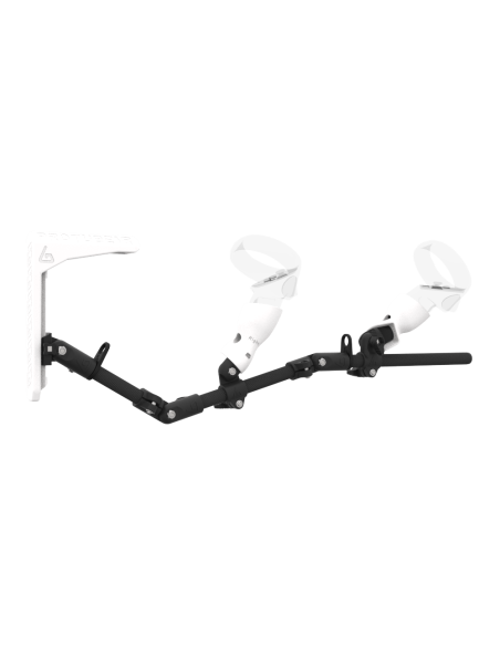 Right view of MagTube vr gunstock for Meta Quest 2 with Carbon Armature with White MK2 Buttstock and White PLA cups