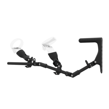 Left view of MagTube vr gunstock for Meta Quest 2 with Carbon Armature with Carbon MK1 Buttstock and Carbon cups