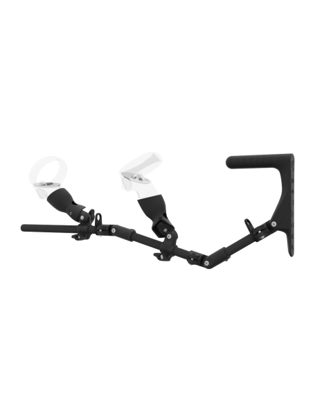 Left view of MagTube vr gunstock for Meta Quest 2 with Carbon Armature with Carbon MK1 Buttstock and Carbon cups