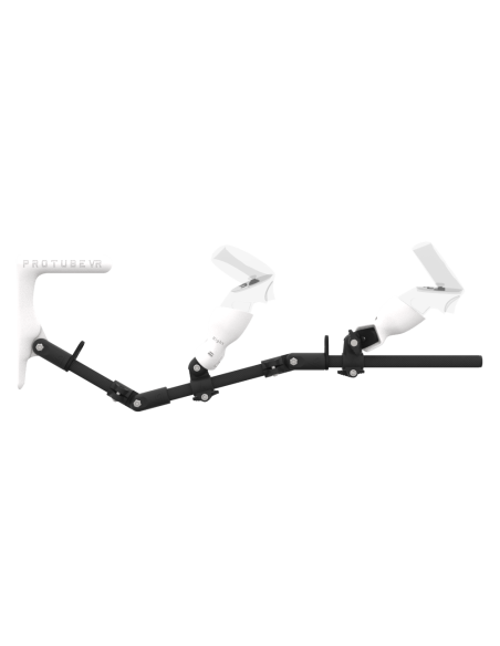 Side view of MagTube vr gunstock for Meta Quest 2 with Carbon Armature with White MK1 Buttstock and White PLA cups