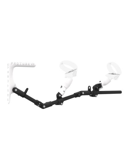 Right view of MagTube vr gunstock for Meta Quest 2 with Carbon Armature with White MK1 Buttstock and White PLA cups