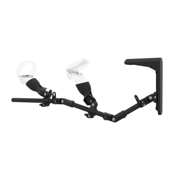 Left view of MagTube vr gunstock for Meta Quest 2 with Carbon Armature with Carbon MK2 Buttstock and Carbon cups