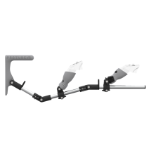 Side view of MagTube vr gunstock for Meta Quest 3 with Chrome Armature with Grey MK1 Buttstock and Grey PLA cups