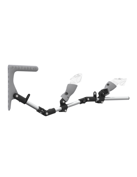 Right view of MagTube vr gunstock for Meta Quest 3 with Chrome Armature with Grey MK1 Buttstock and Grey PLA cups