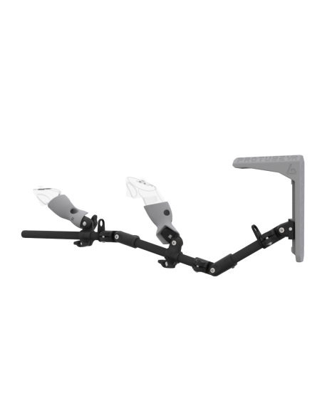 Left view of MagTube vr gunstock for Meta Quest 3 with Carbon Armature with Grey MK2 Buttstock and Grey PLA cups
