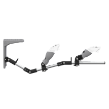 Side view of MagTube vr gunstock for Meta Quest 3 with Chrome Armature with Grey MK2 Buttstock and Grey PLA cups