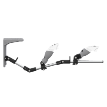 Side view of MagTube vr gunstock for Meta Quest 3 with Chrome Armature with Grey MK2 Buttstock and Grey PLA cups