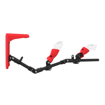 Right view of MagTube vr gunstock for Meta Quest 3 with Carbon Armature with Red MK2 Buttstock and Red PLA cups