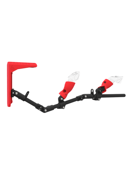 Right view of MagTube vr gunstock for Meta Quest 3 with Carbon Armature with Red MK2 Buttstock and Red PLA cups