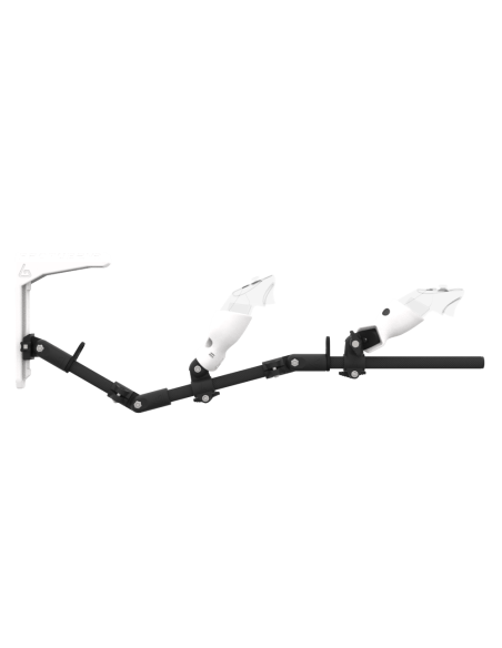 Side view of MagTube vr gunstock for Meta Quest 3 with Carbon Armature with White MK2 Buttstock and White PLA cups