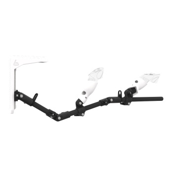 Right view of MagTube vr gunstock for Meta Quest 3 with Carbon Armature with White MK2 Buttstock and White PLA cups