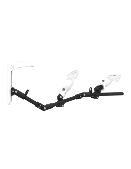 Right view of MagTube vr gunstock for Meta Quest 3 with Carbon Armature with White MK2 Buttstock and White PLA cups