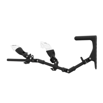 Left view of MagTube vr gunstock for Meta Quest 3 with Carbon Armature with Carbon MK1 Buttstock and Carbon cups