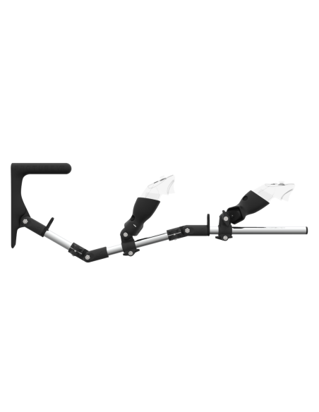 Side view of MagTube vr gunstock for Meta Quest 3 with Chrome Armature with Carbon MK1 Buttstock and Carbon cups