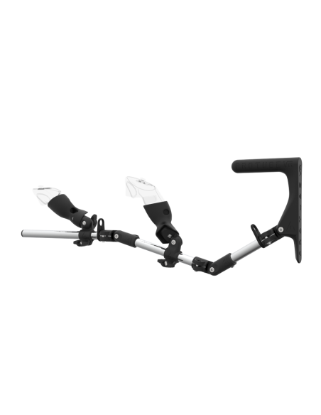 Left view of MagTube vr gunstock for Meta Quest 3 with Chrome Armature with Carbon MK1 Buttstock and Carbon cups