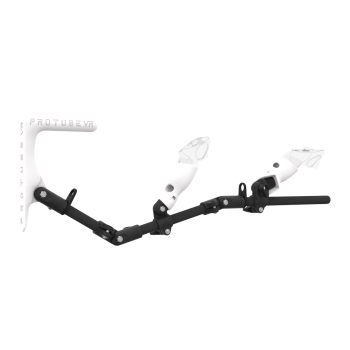 Right view of MagTube vr gunstock for Meta Quest 3 with Carbon Armature with White MK1 Buttstock and White PLA cups