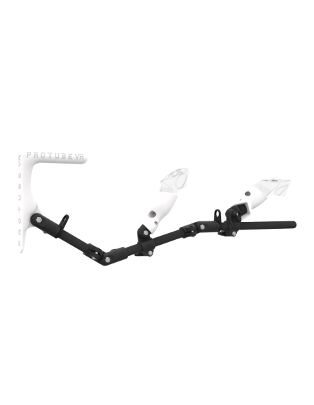 Right view of MagTube vr gunstock for Meta Quest 3 with Carbon Armature with White MK1 Buttstock and White PLA cups