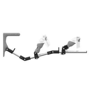 Side view of MagTube vr gunstock for Rift CV1 with Chrome Armature with Grey MK1 Buttstock and Grey PLA cups