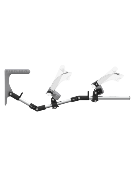 Side view of MagTube vr gunstock for Valve Index with Chrome Armature with Grey MK1 Buttstock and Grey PLA cups
