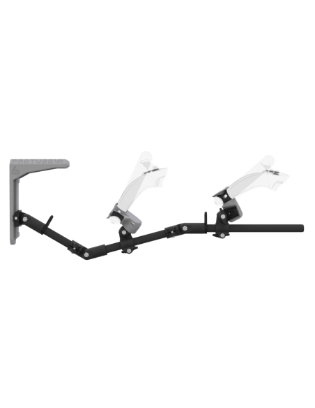 Side view of MagTube vr gunstock for Valve Index with Carbon Armature with Grey MK2 Buttstock and Grey PLA cups